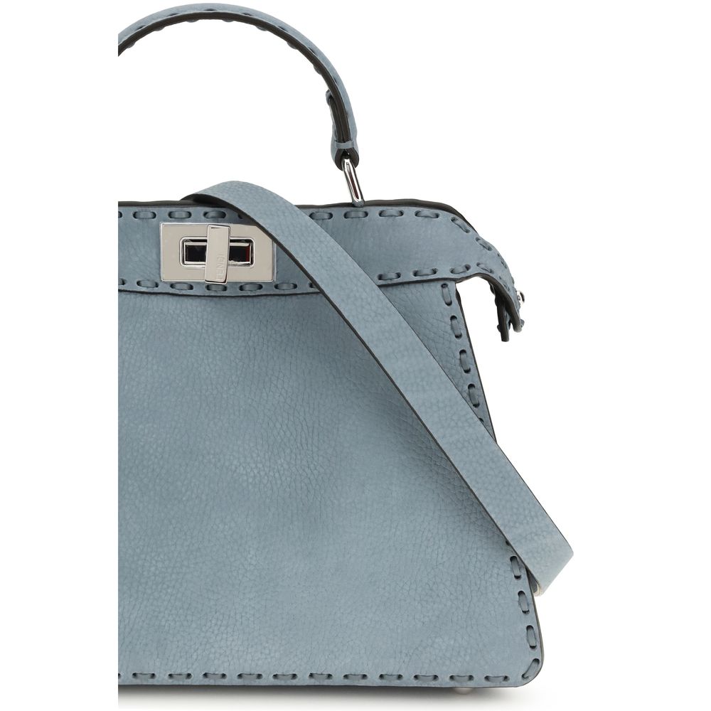 Fendi Handtasche aus blauem Kalbsleder Bos Taurus