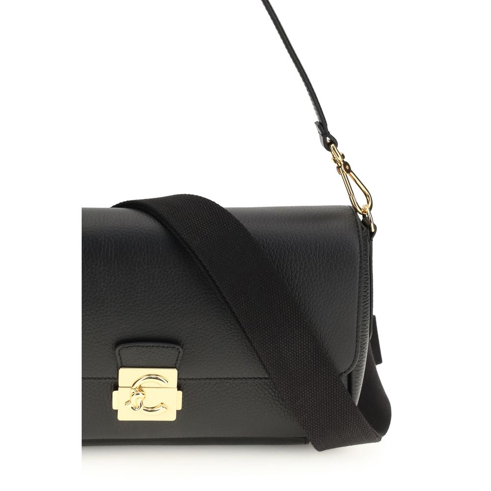 Coccinelle Schultertasche aus Leder in Schwarz