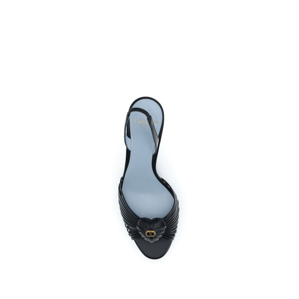 Valentino Garavani Schwarze Stilettosandalen aus Ziegenleder