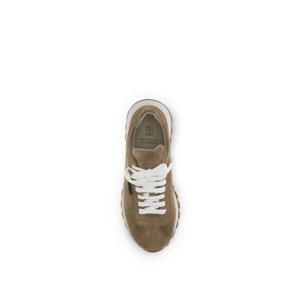 Brunello Cucinelli Sneaker aus Wildleder in Beige