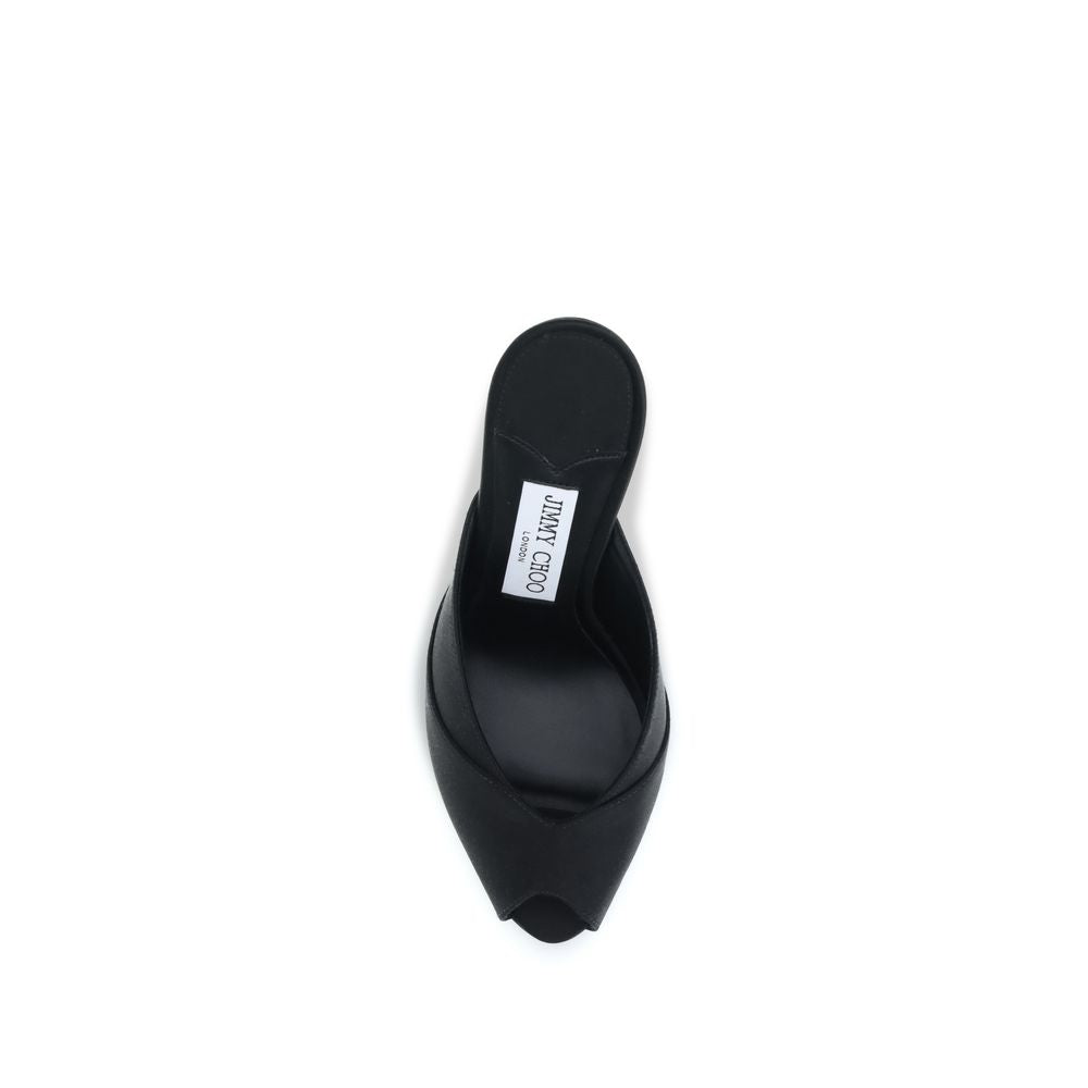 Jimmy Choo Schwarze Bos Taurus Kalbsleder-Sandalen mit Stilettoabsatz