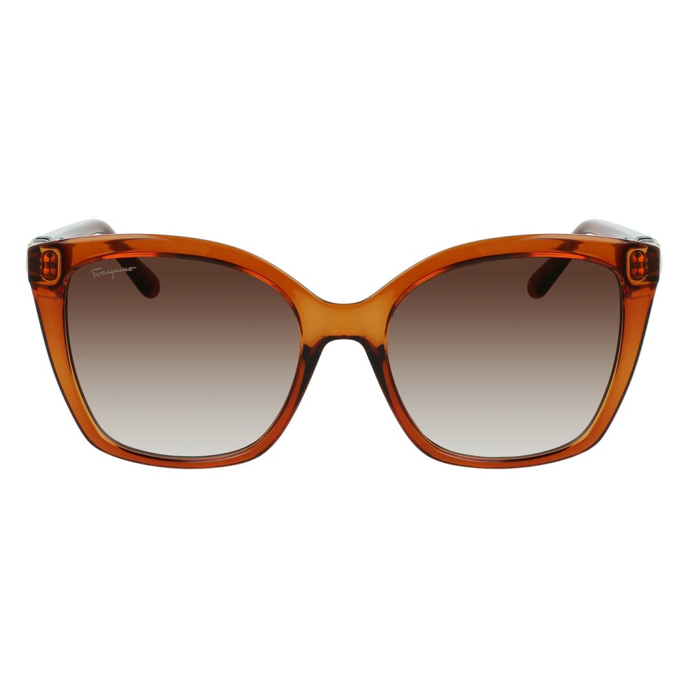 Ferragamo Braune Spritzguss-Sonnenbrille