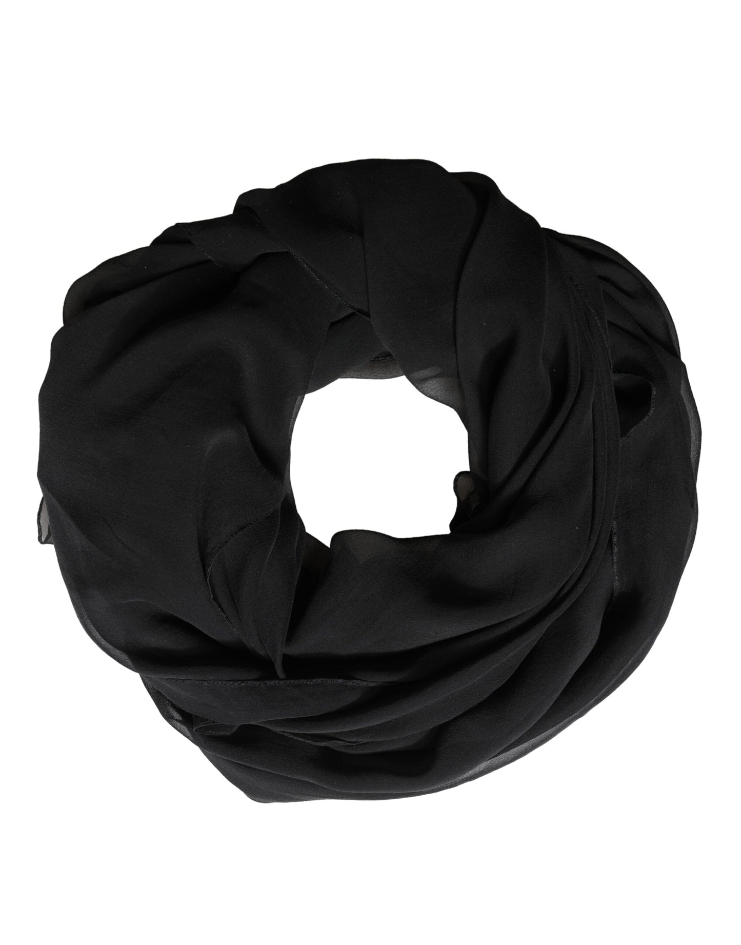 Dolce & Gabbana Schwarzer Seiden-Nackenwickel-Schal Stola 167cm x 126cm