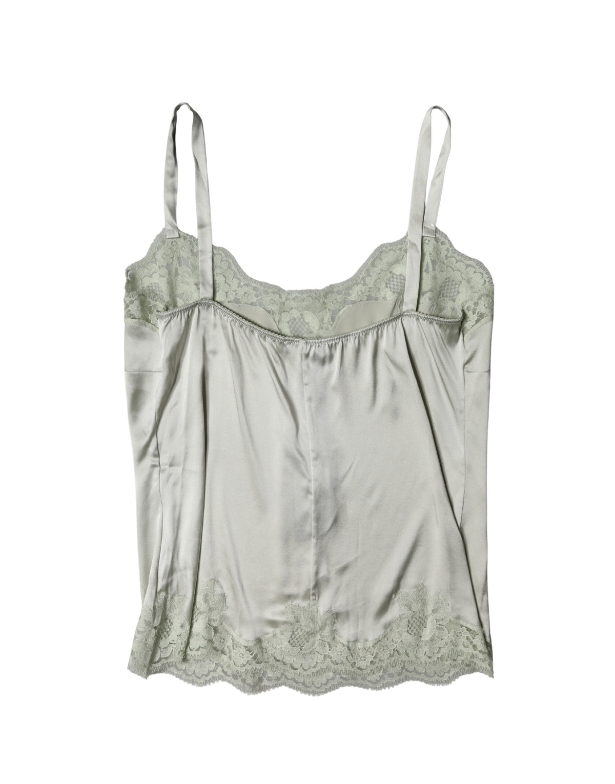 Dolce & Gabbana Green Floral Lace Silk Cotton Polyamide Top