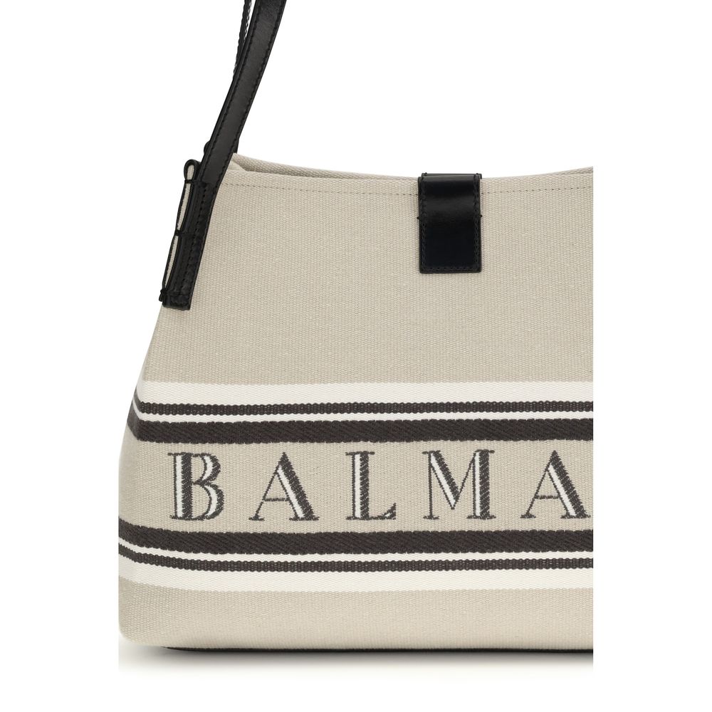 Balmain Beige Baumwoll-Schultertasche