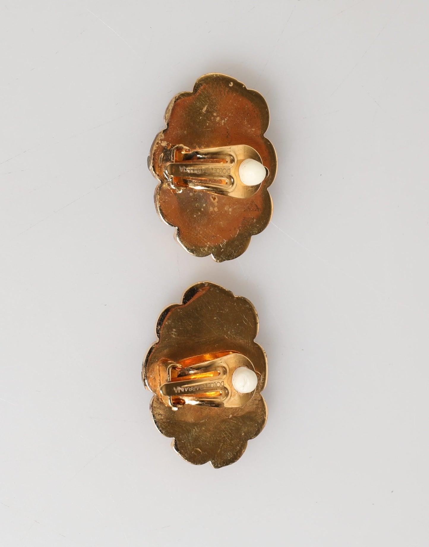 Dolce & Gabbana Gold Brass BOOM Cartoon Kristall Clip-Ohrringe für Damen