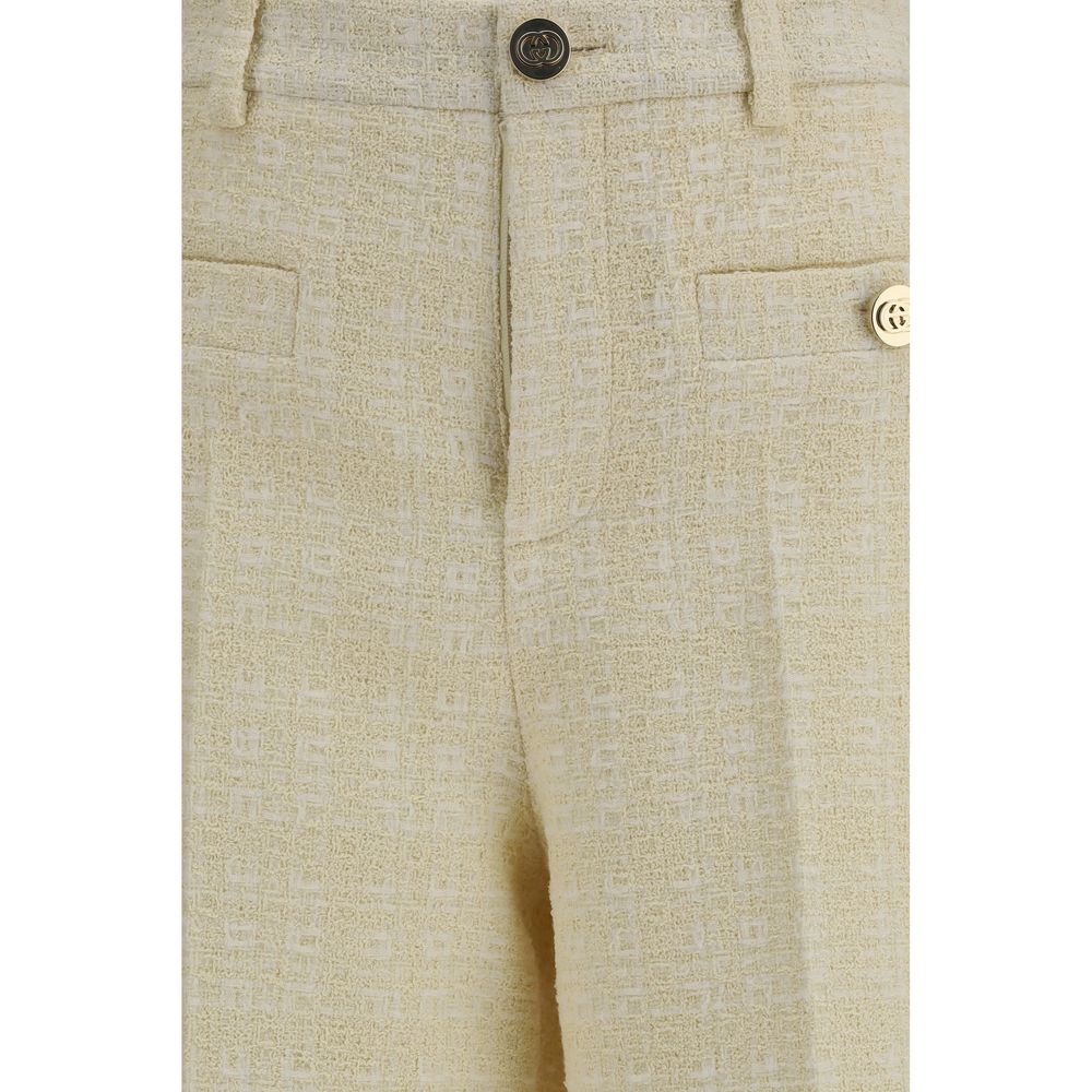 Gucci Beige Cotton -Tailored Trousers