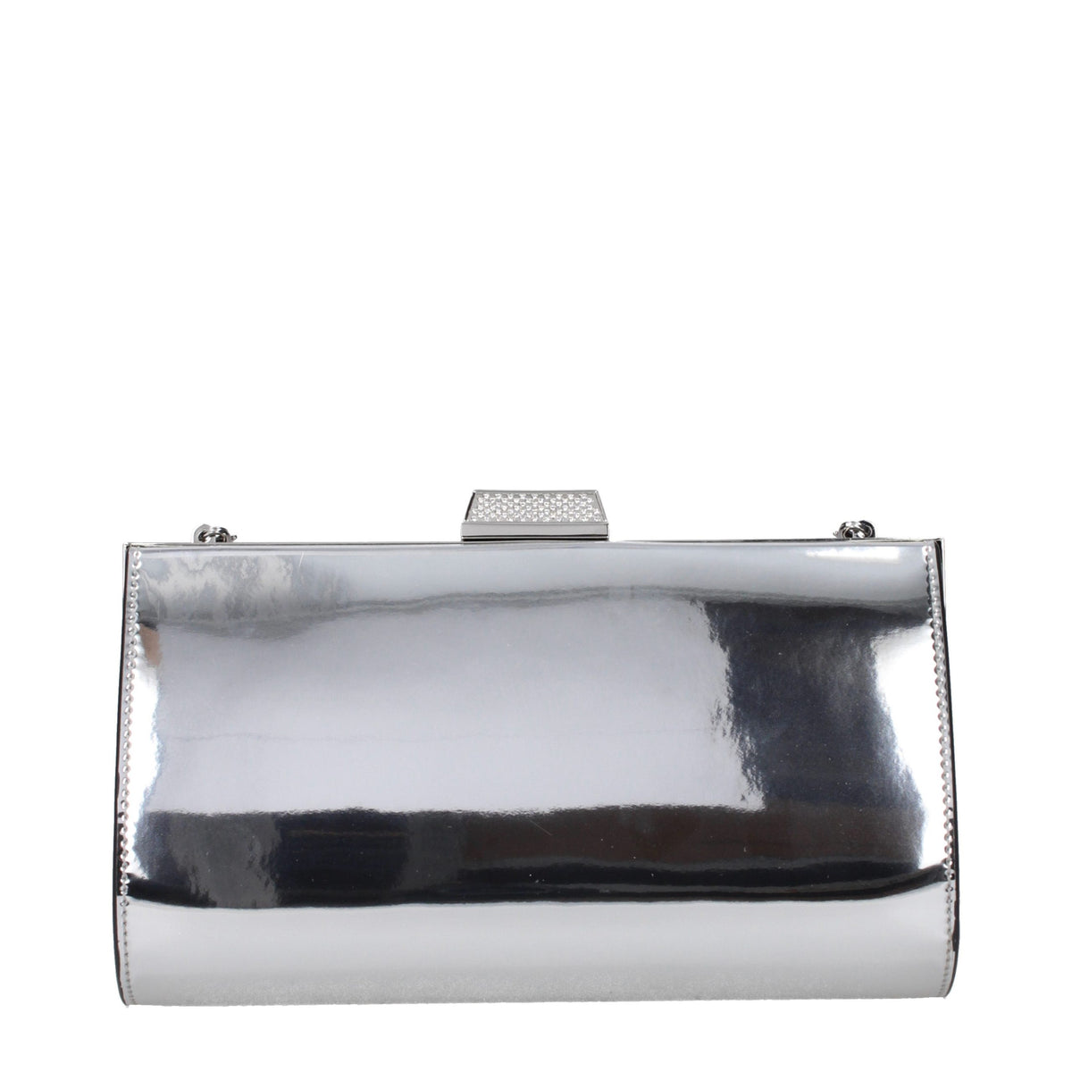 Jimmy Choo Silberne Clutch aus Leder – Produktansicht 3 | Arca Lucia