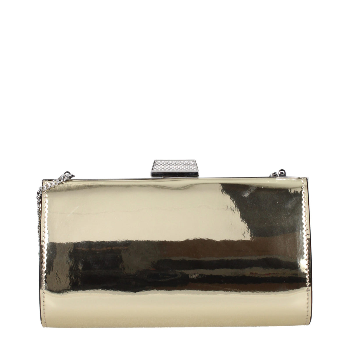 Jimmy Choo Goldene Leder-Clutch mit Strass – Produktansicht 3 | Arca Lucia