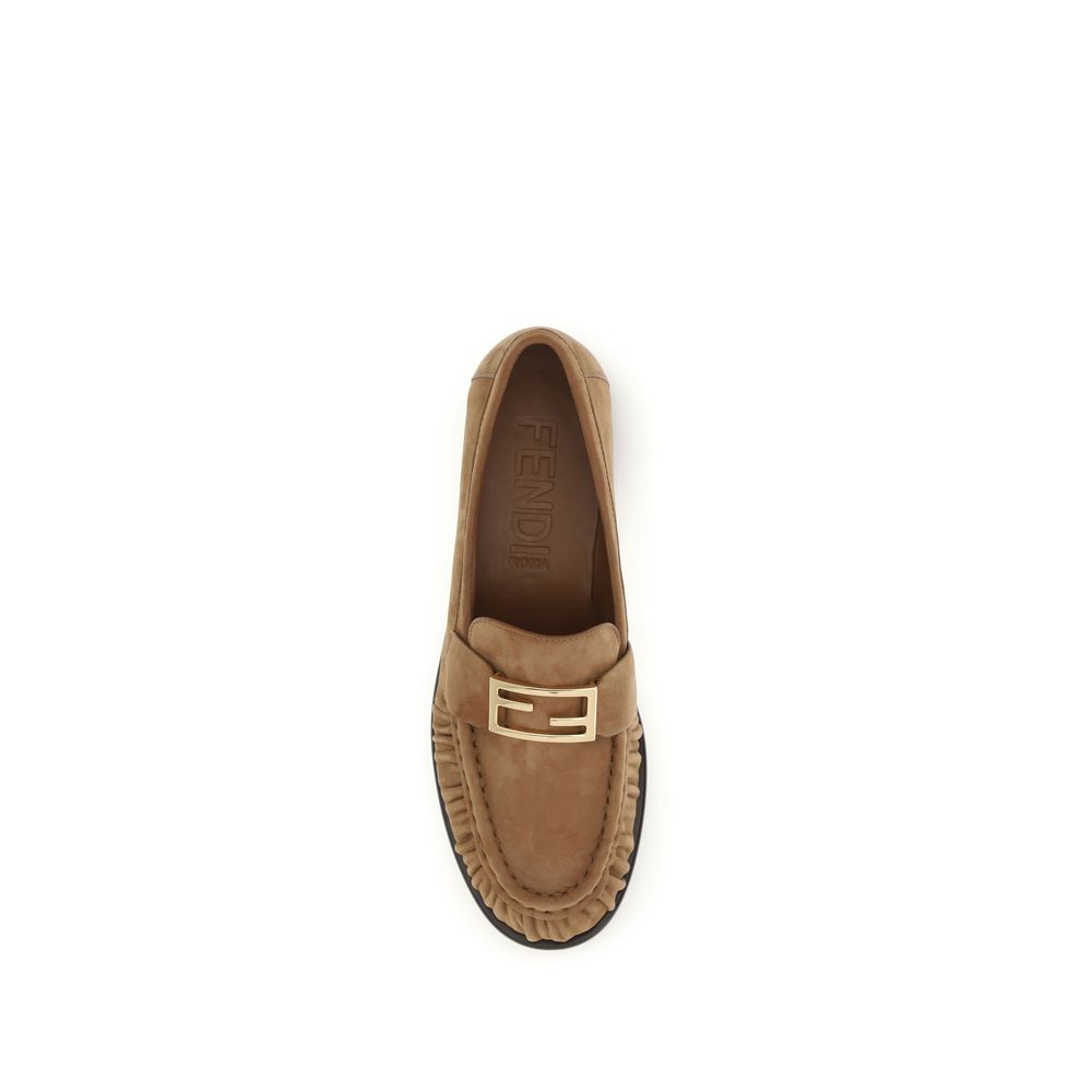 Fendi Braune Lammleder-Loafer Ovis Aries Aries