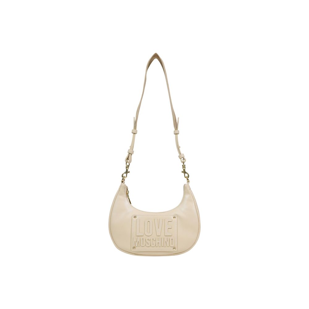 Love Moschino Cremefarbene Handtasche aus Polyethylen