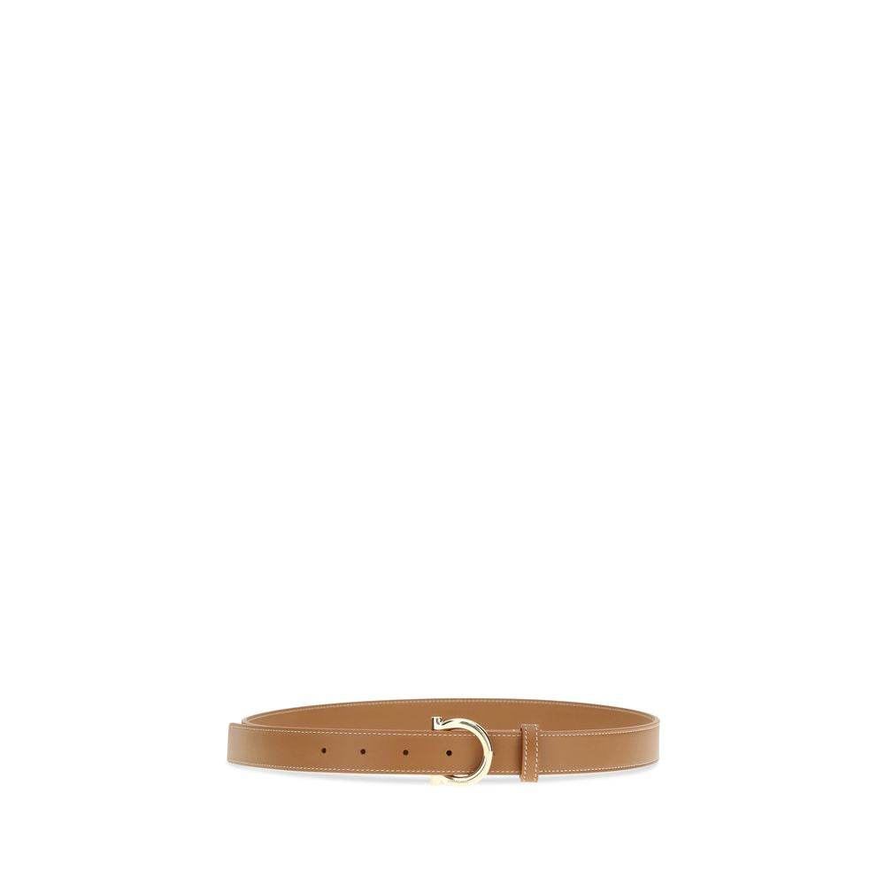 Ferragamo Beige Kalbsleder Bos Taurus Regular Gürtel