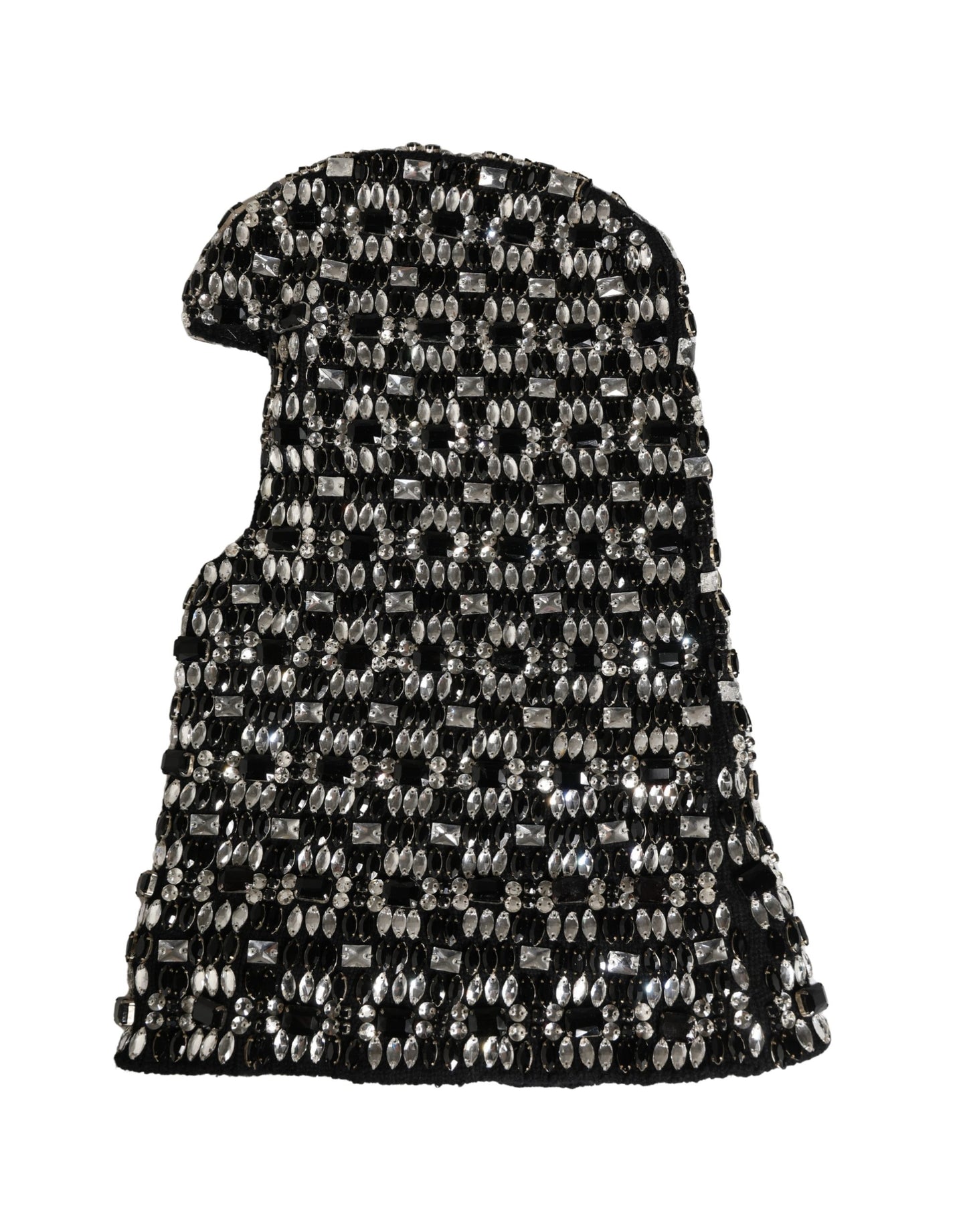 Dolce & Gabbana Schwarze Woll-Sturmhaube mit Kristallbesatz