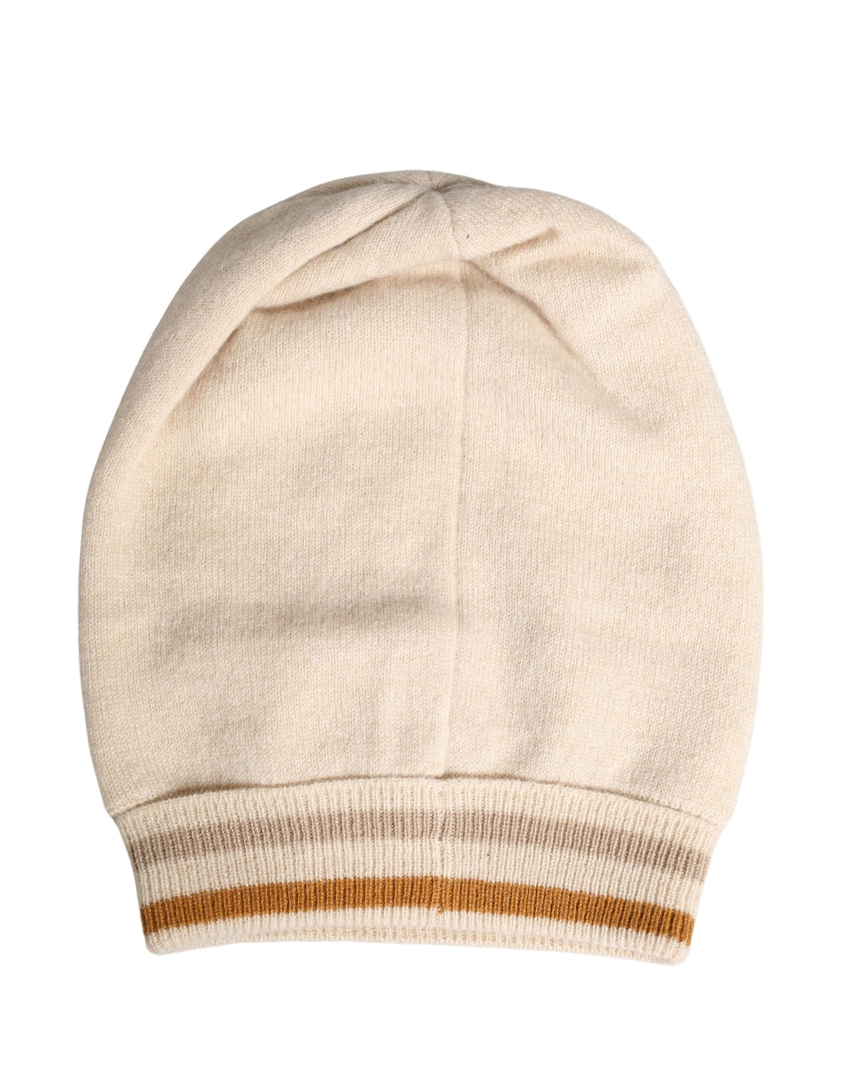 Dolce & Gabbana Beanie invernale da donna beige in cashmere lavorato a maglia