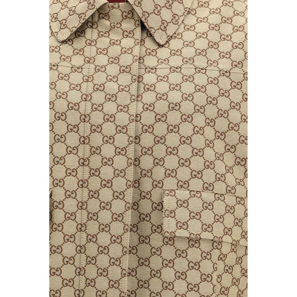 Gucci Jacke aus Canvas in Beige
