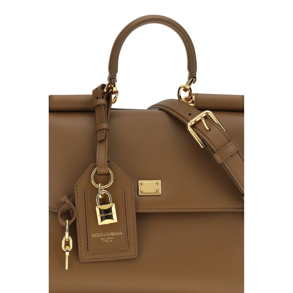 Dolce & Gabbana Braune Kalbsleder Bos Taurus Schultertasche