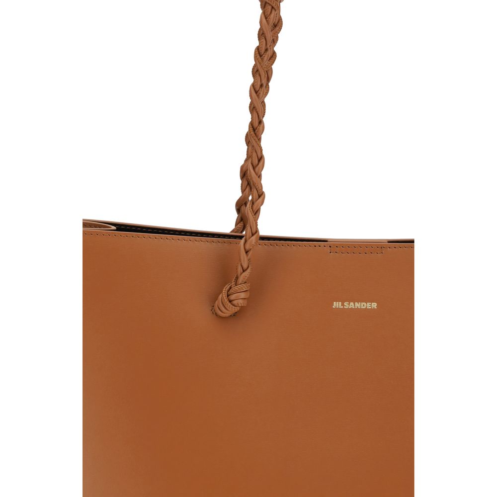 Jil Sander Tangle Brown Calfskin Shoulder Bag