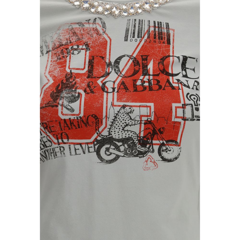 Dolce & Gabbana Graues Baumwoll-T-Shirt