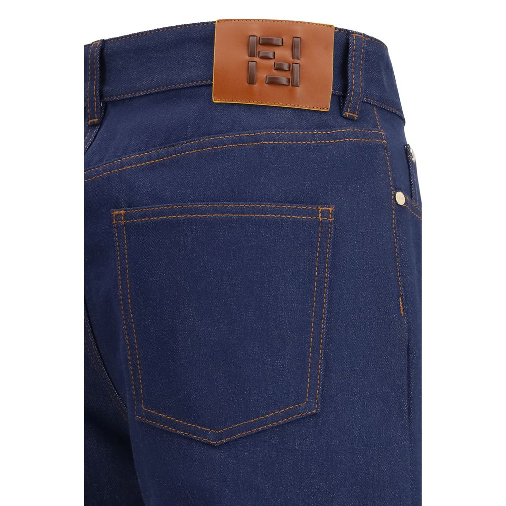 Fendi Blaue Jeans aus Baumwolle im geraden Schnitt