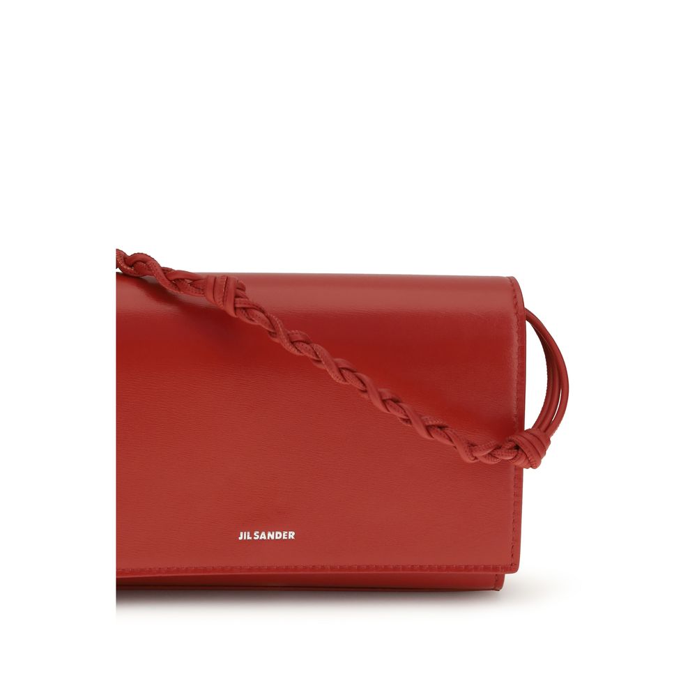 Jil Sander Schwarzes Kalbsleder Bos Taurus Portemonnaie