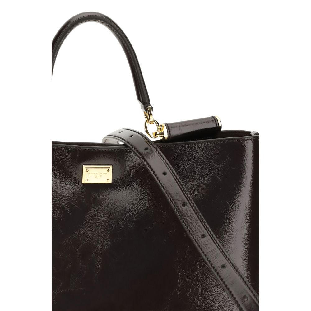 Dolce & Gabbana Braune Kalbsleder Bos Taurus Schultertasche