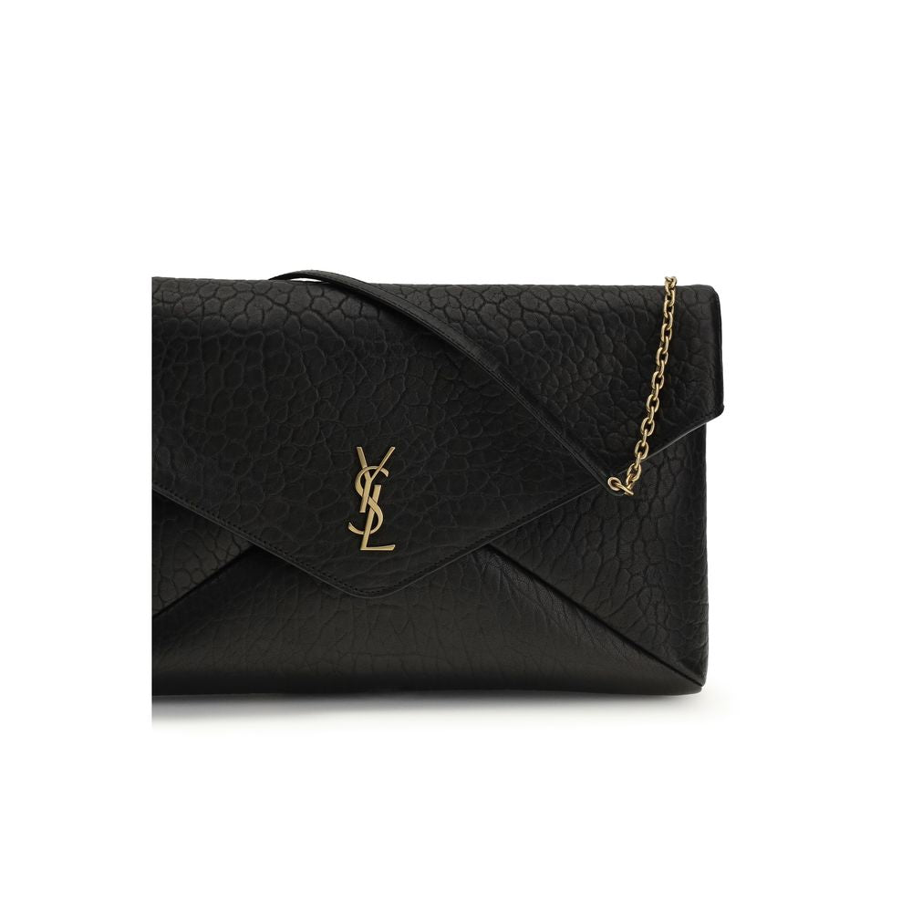 Saint Laurent Schwarze Lammleder Schultertasche Ovis Aries Aries