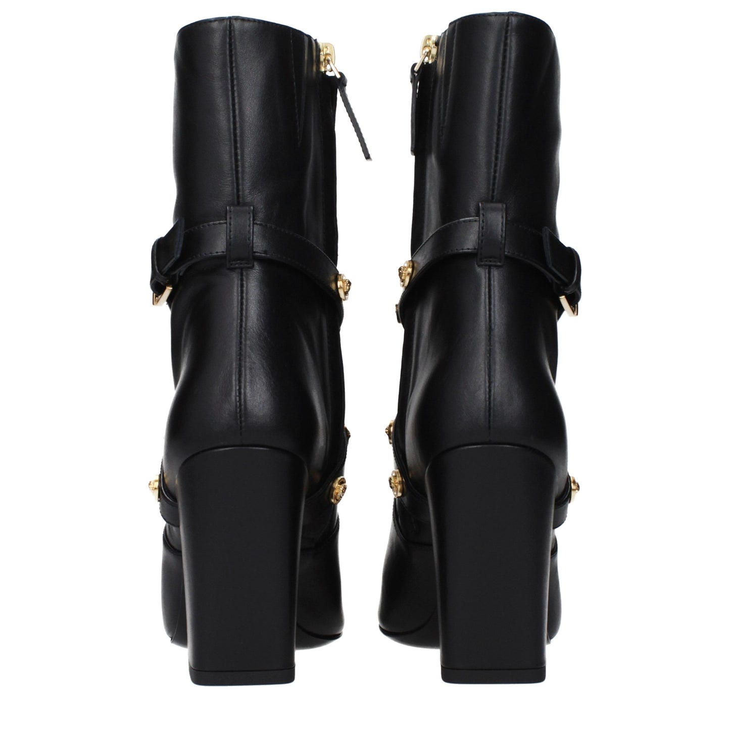 Versace Schwarze Leder-Stiefeletten