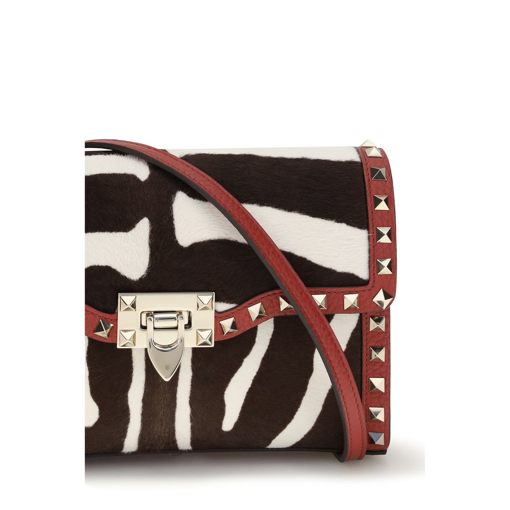 Valentino Garavani Multicolor Calf Leather Bos Taurus Schultertasche