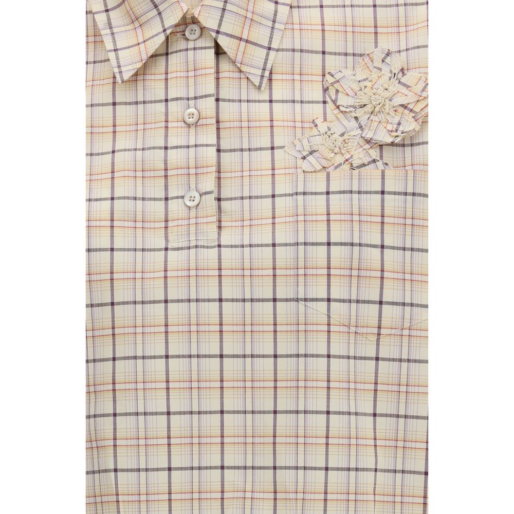 Prada Hemd mit beige Muster aus Stoff