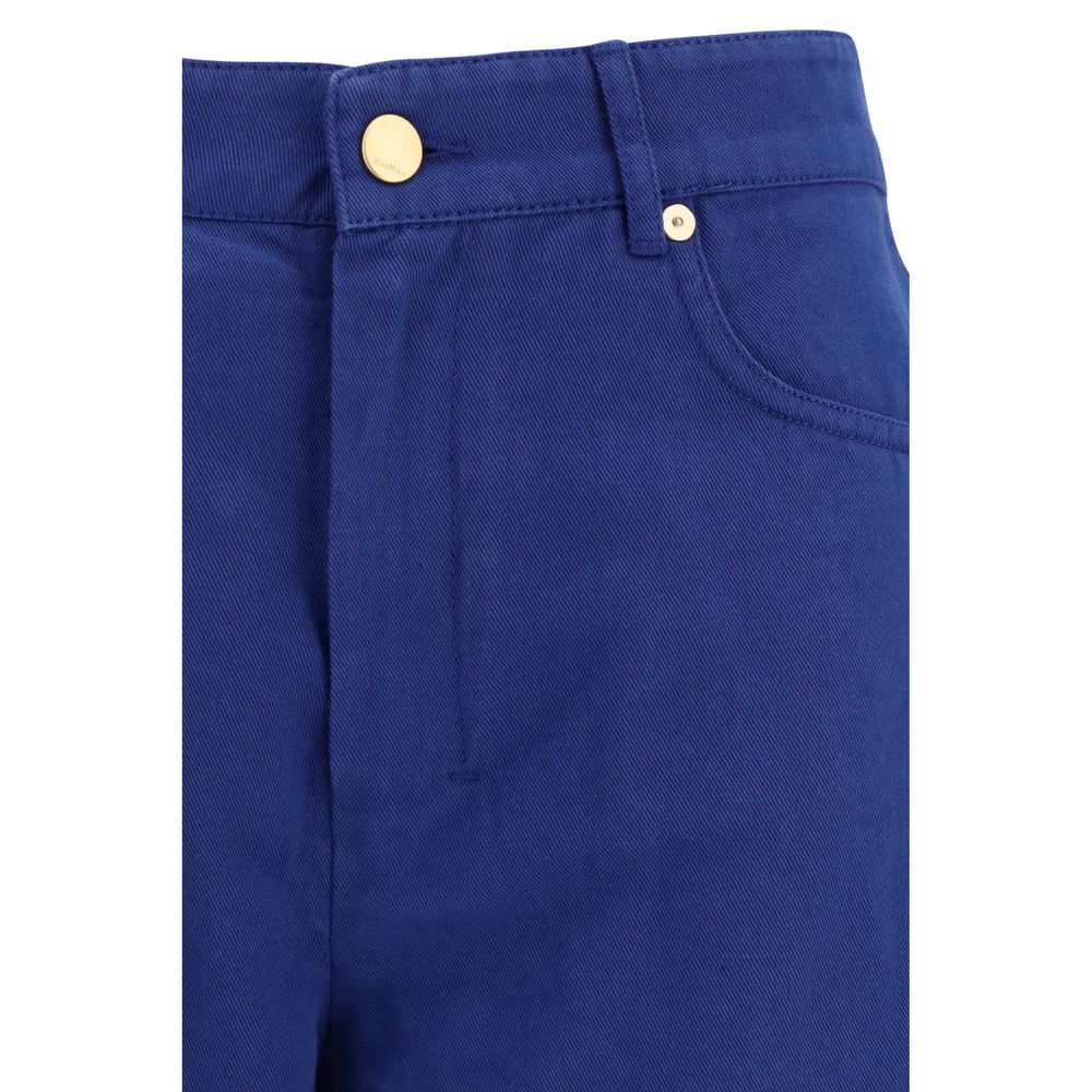 'S Max Mara Blue Cotton -Casual Trousers