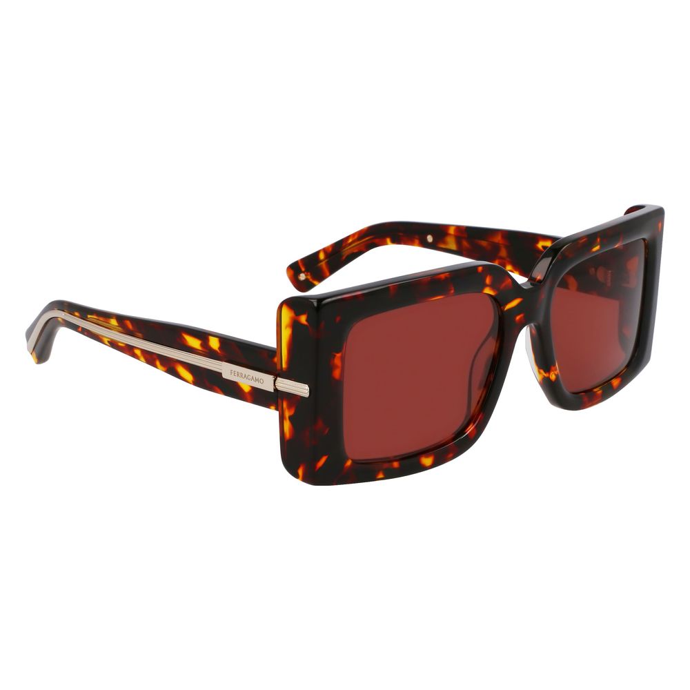 Ferragamo Braune Sonnenbrille aus Acetat