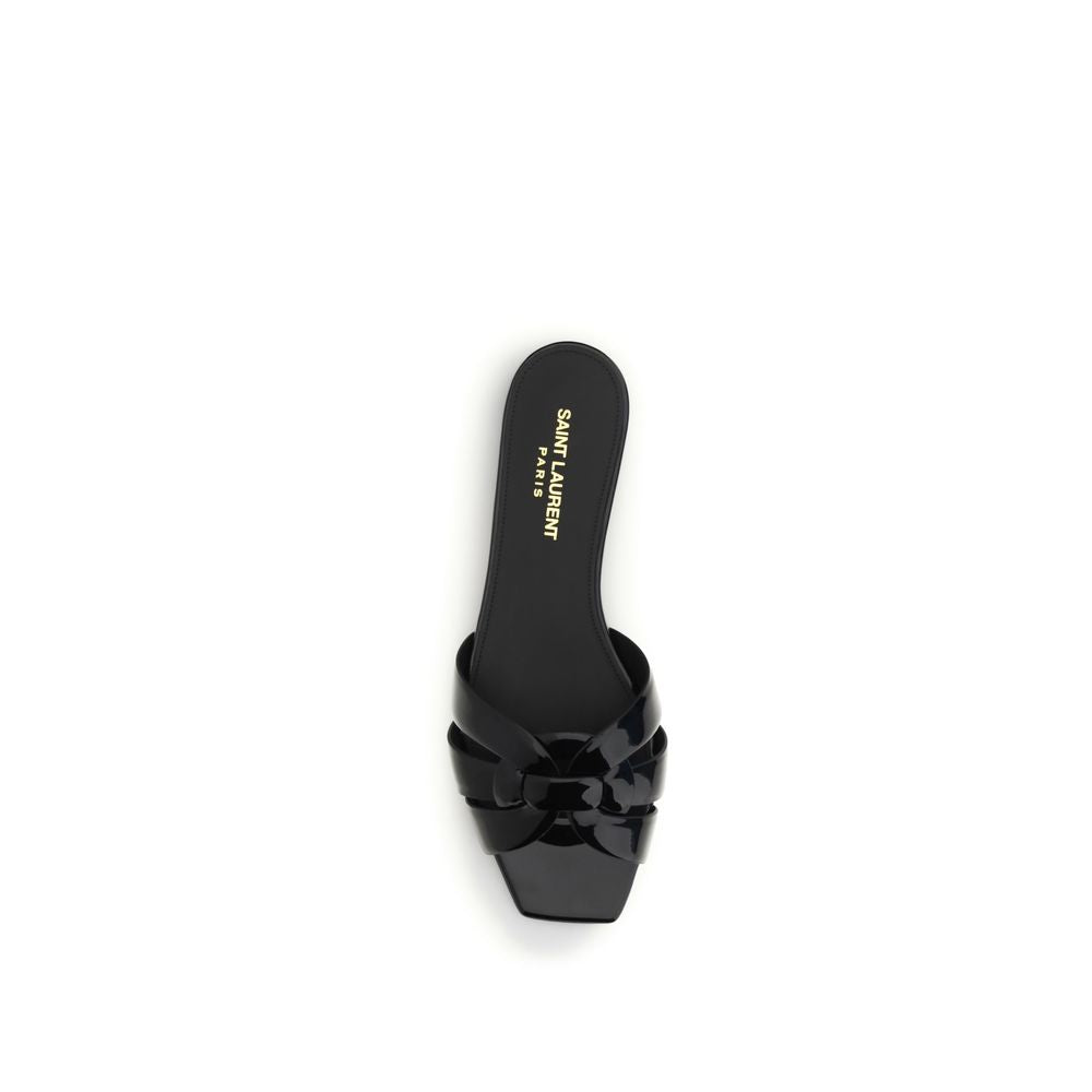Saint Laurent Schwarze Bos Taurus Kalbsleder-Sandalen
