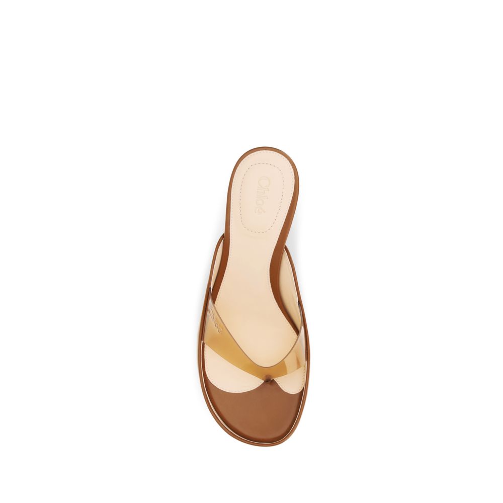 Chloé Braune Kalbsleder Bos Taurus Stiletto-Sandalen