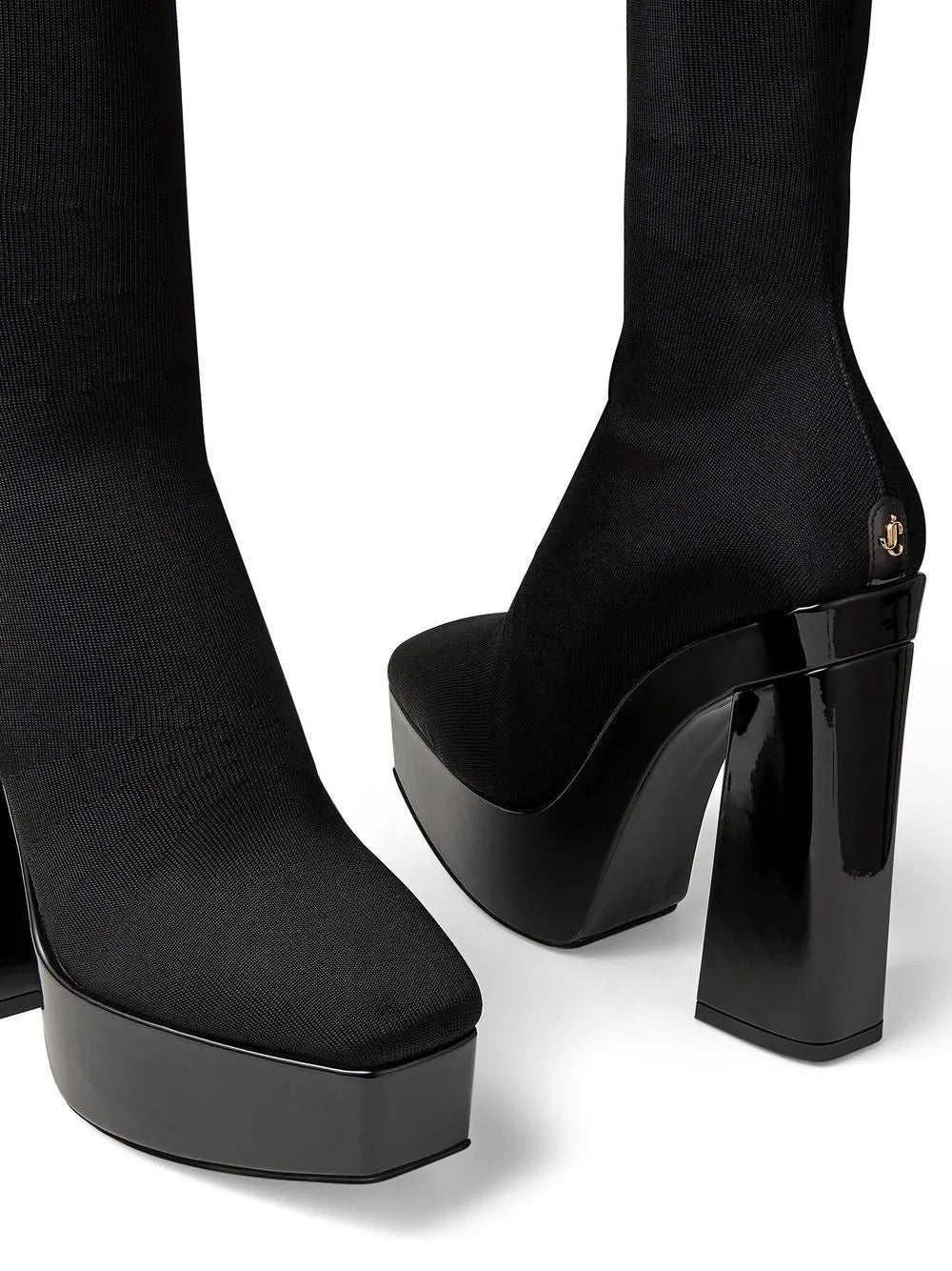 Jimmy Choo Schwarze Stoff-Overknees