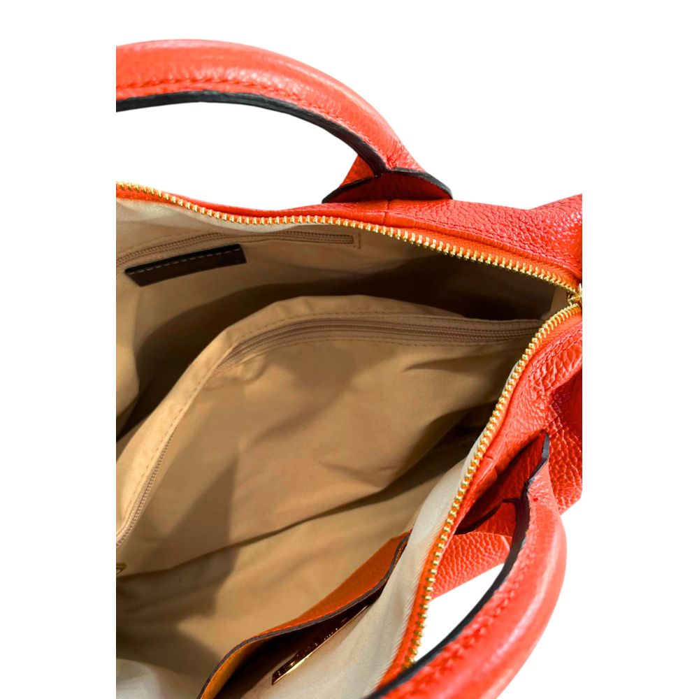 Baldinini Trend Schultertasche aus orangefarbenem Rindsleder