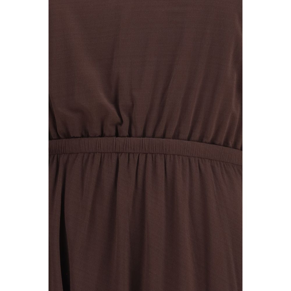 Lemaire Braunes Viskose-Freizeitkleid