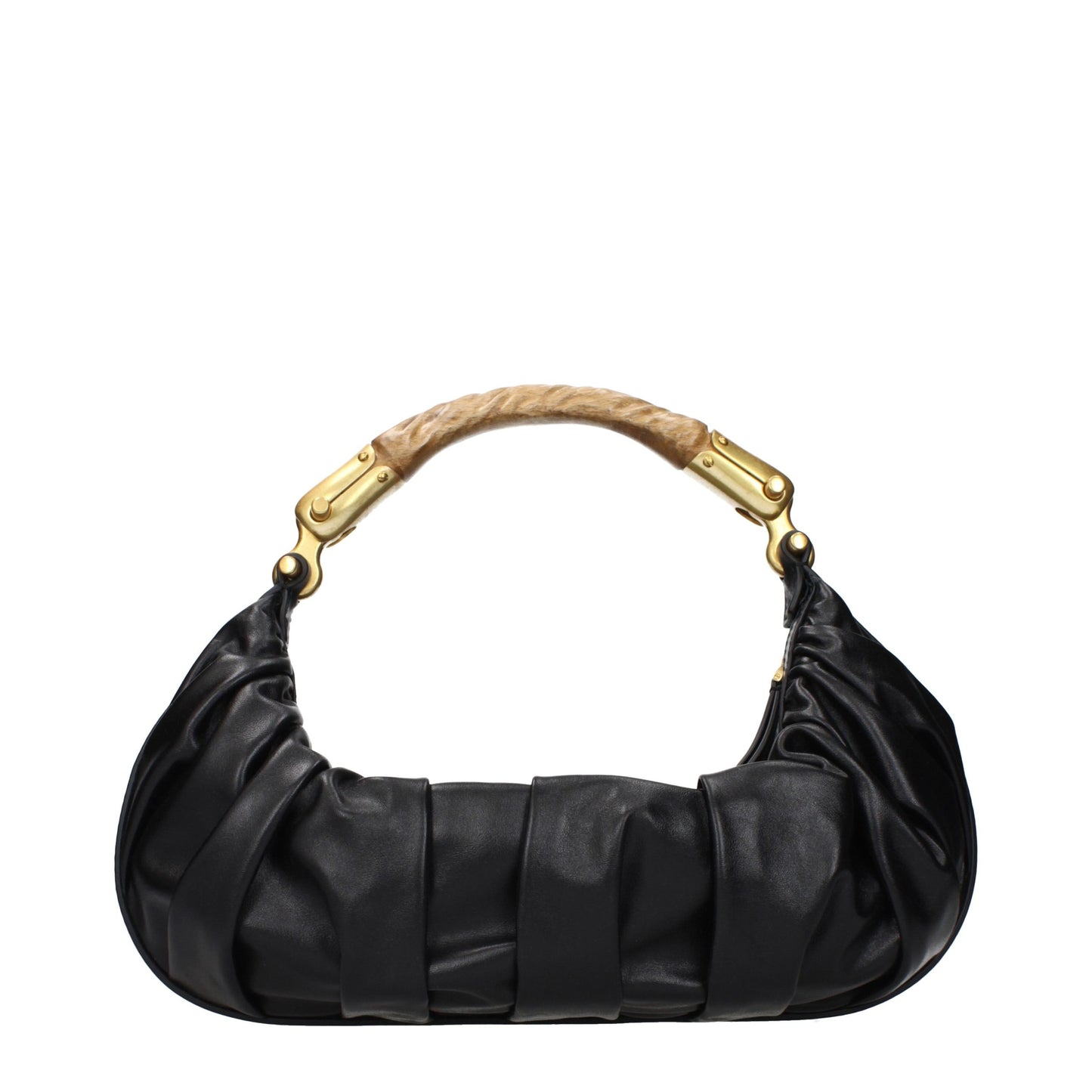 Balmain Schwarze Lederhandtasche