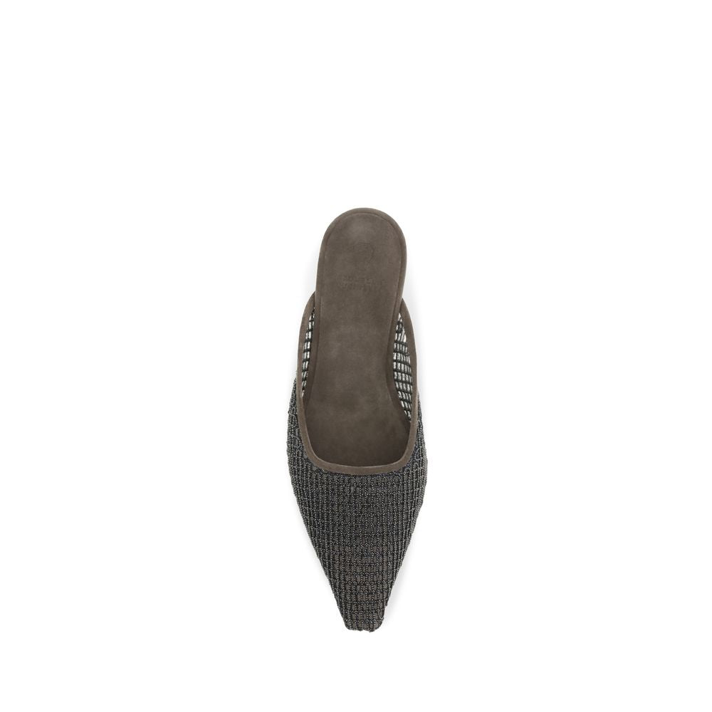 Brunello Cucinelli Braune Kalbsleder-Ballerinas Bos Taurus