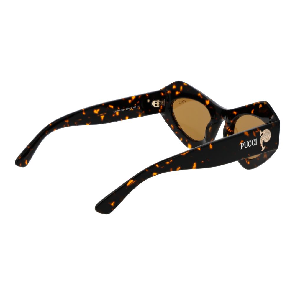 Emilio Pucci Brown Plastic Butterfly Sunglasses