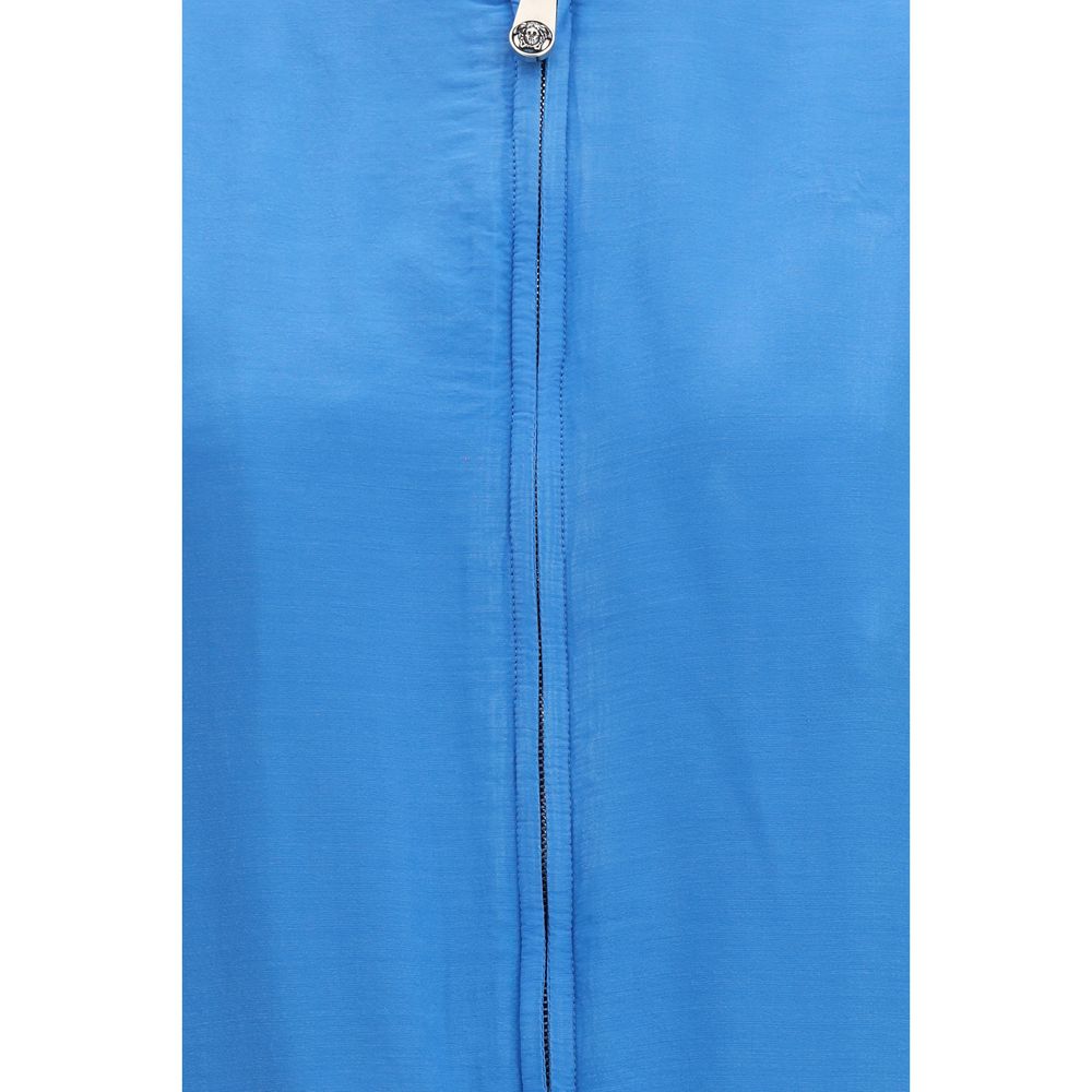 Versace Blaue Bomberjacke aus Seide