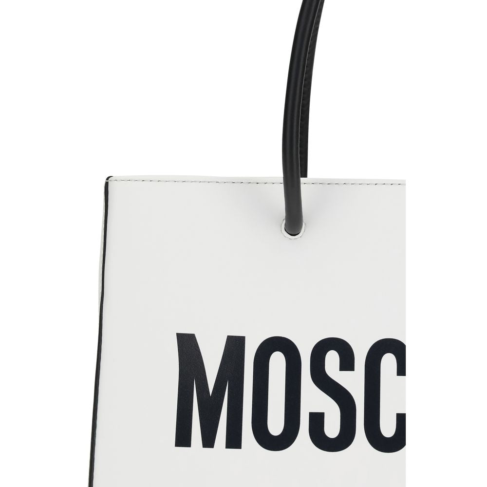 Moschino Weiße Kalbsleder Handtasche