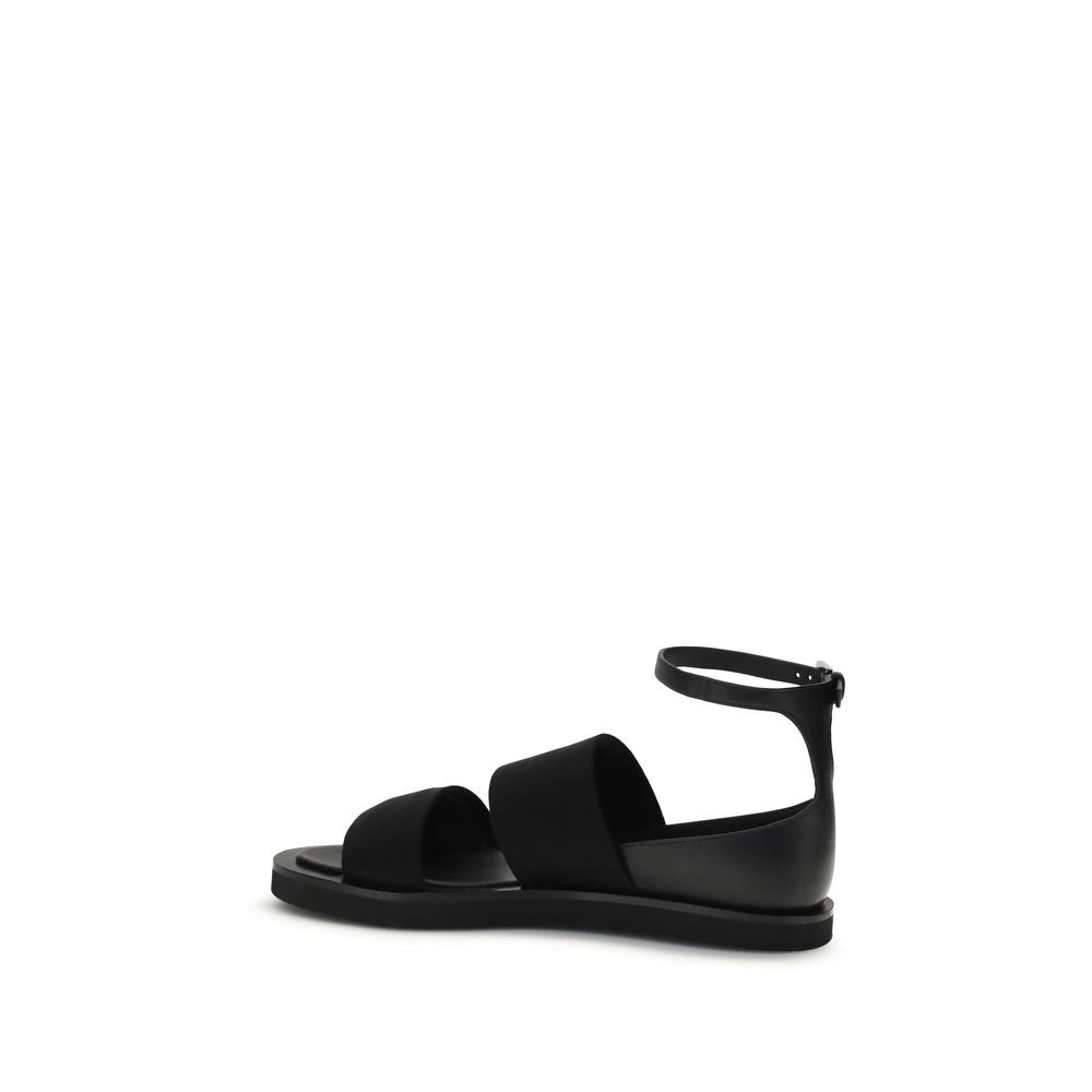 Max Mara Schwarze Bos Taurus Kalbsleder-Sandalen