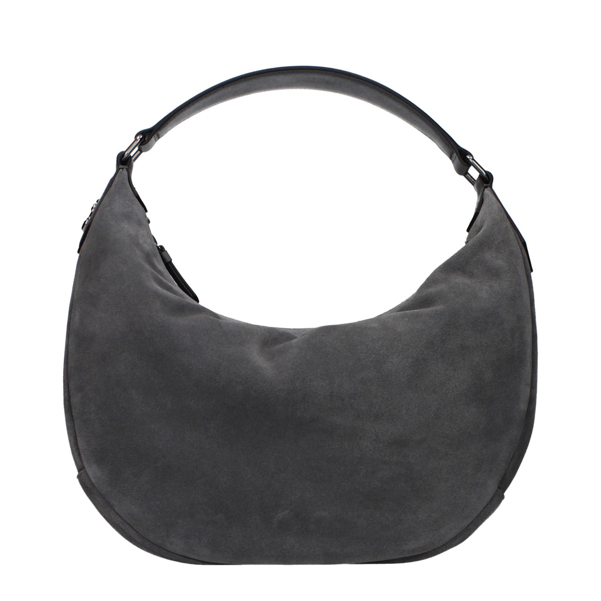 Jimmy Choo Graue Wildleder-Schultertasche mit Logo – Produktansicht 3 | Arca Lucia