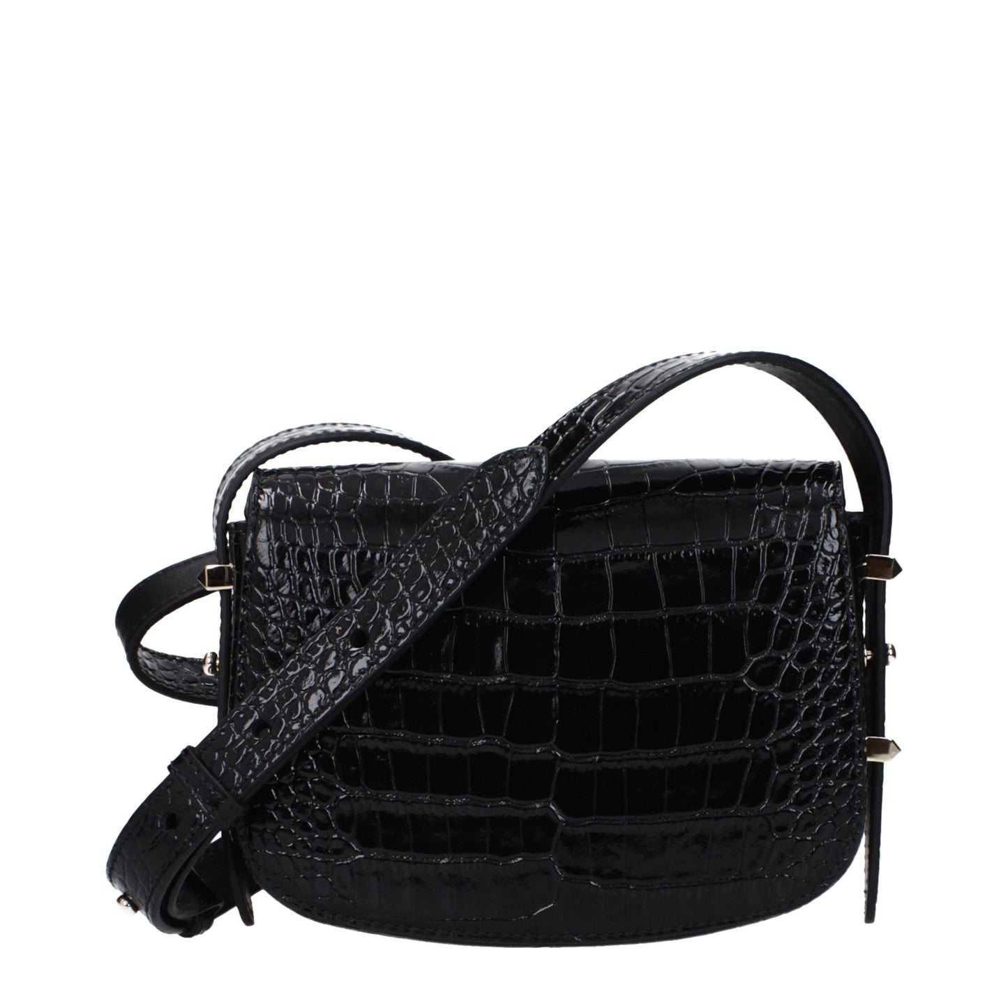 Jimmy Choo Schwarze Leder Umhängetasche