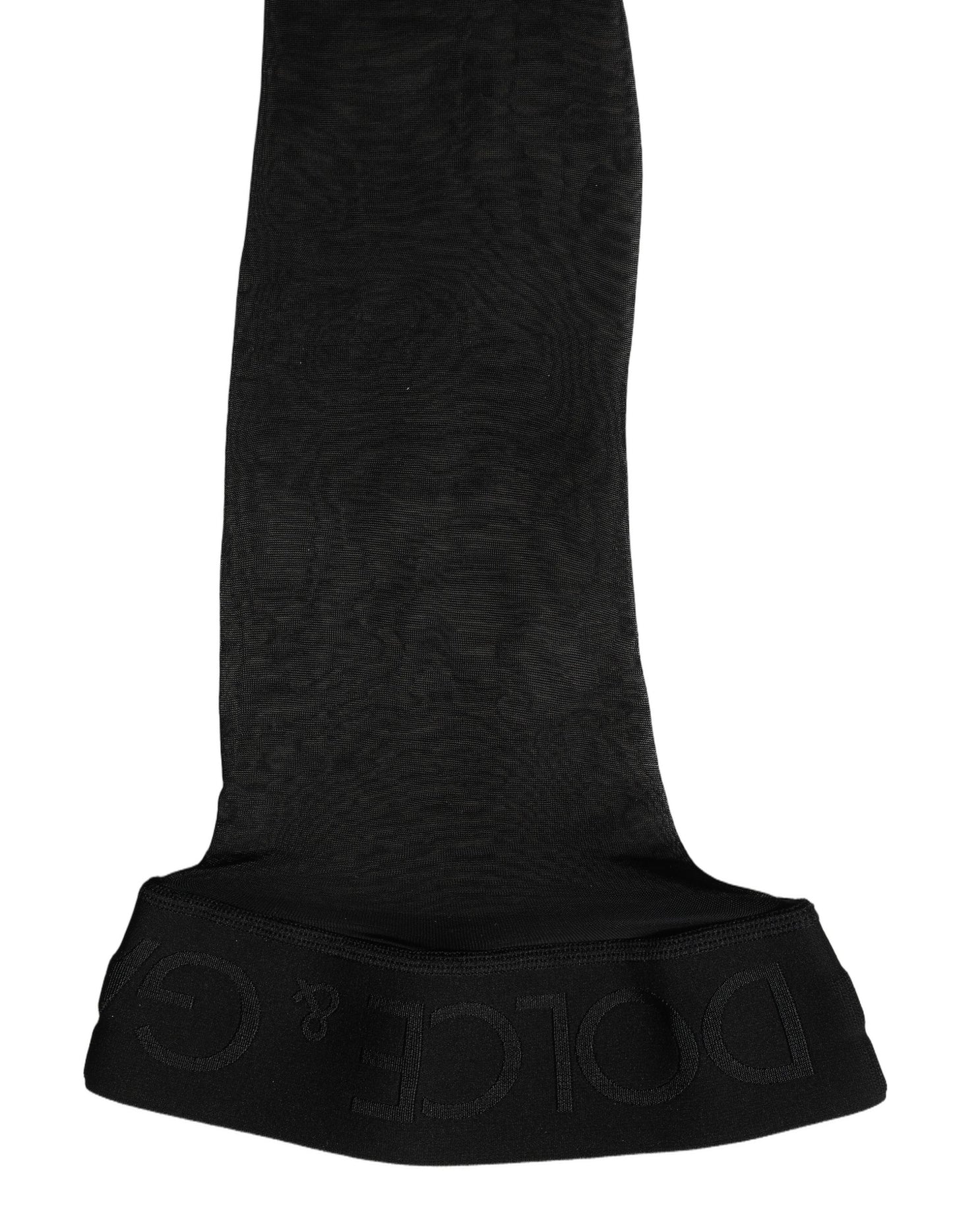 Dolce & Gabbana Schwarze transparente Nylon-Strümpfe bis zum Oberschenkel