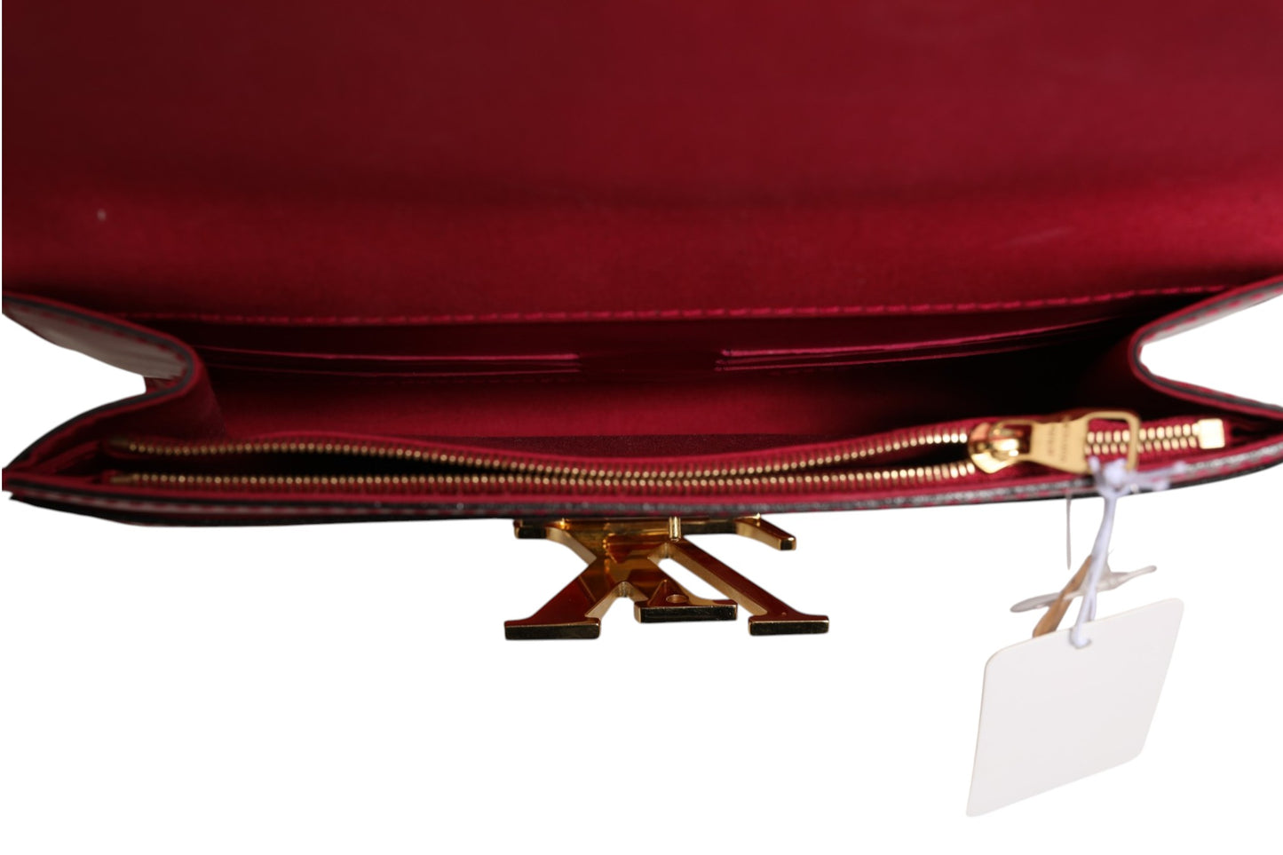Louis Vuitton Louise PM Geldbörse mit Kette aus rotem Lackleder