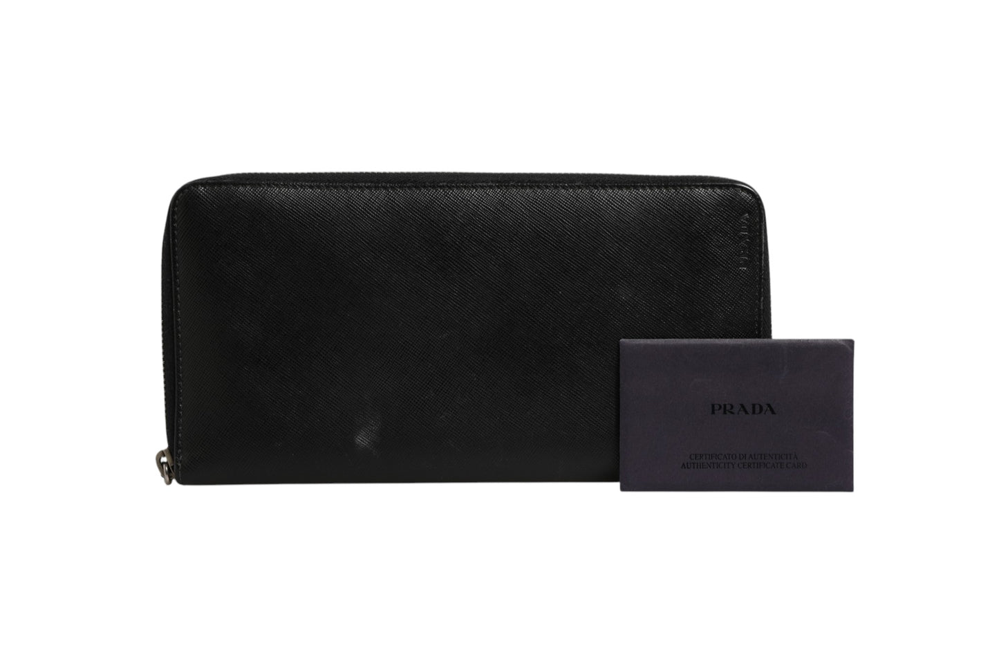 Prada Baltico Saffiano Leder Reißverschluss Reisebrieftasche