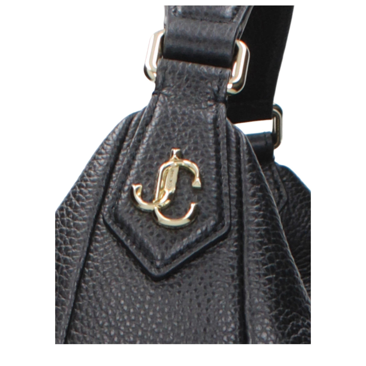 Jimmy Choo Schwarze Leder-Schultertasche mit Seitenlogo – Produktansicht 4 | Arca Lucia