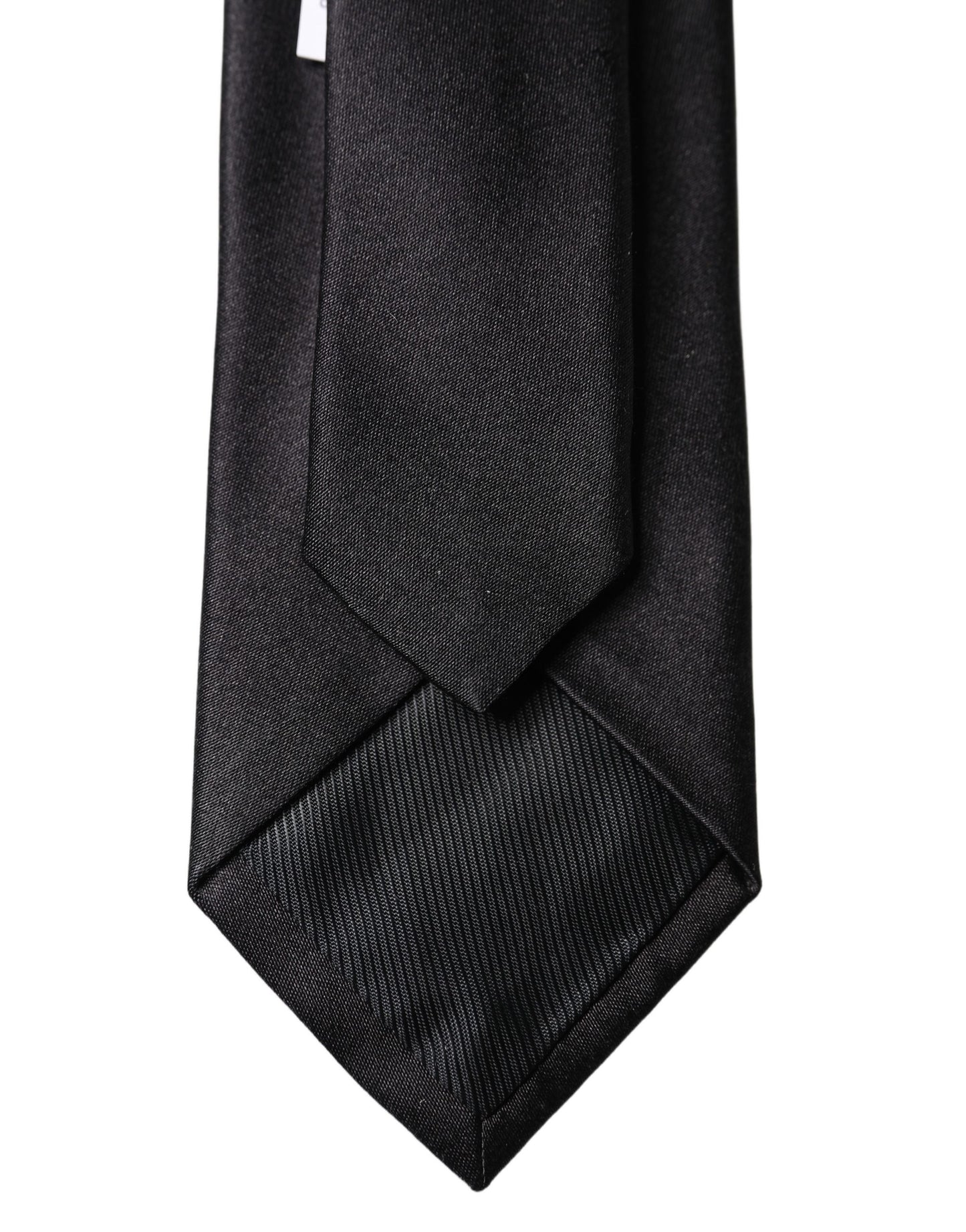 Dolce & Gabbana Schwarze einfarbige Seidensatin-Krawatte für Herren, breit und verstellbar