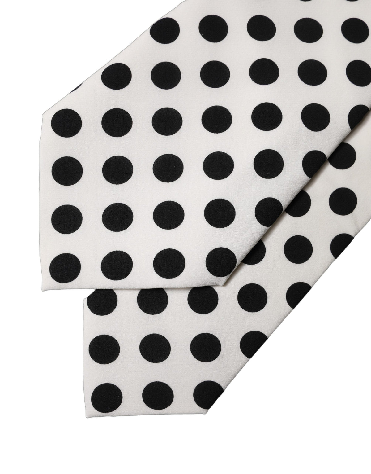 Dolce & Gabbana Weiß-Schwarze Polka-Dot-Seidenkrawatte